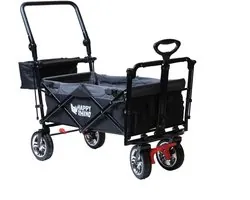 Happy Rhino - Bolderwagen Mimosa - Bolderwagens - Zwart - 13kg - Polyester - 56 x 13 x 108 cm