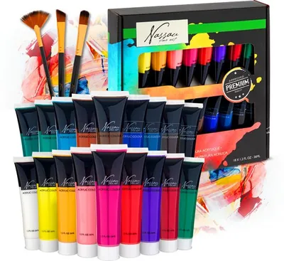 Acrylverf set 18pcs - Acrylverf Tubes 36ML - Schilderen voor volwassenen - hobbyverf