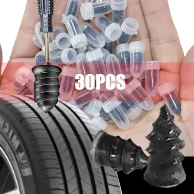30 Stuks Auto Band Reparatie Rubber Nail Set Universele Auto Motorfiets Band Reparatie Nagels Truck Scooter Fiets Lekke Band Reparatie Tool - Zwart