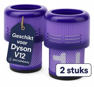 Brosendaal Filter geschikt voor Dyson V12 - Geschikt voor alle V12 modellen - SV20 | SV26 | SV30 | SV46 - Uitwasbaar en Herbruikbaar - 2 stuks