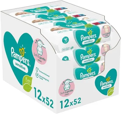 Pampers Billendoekjes Sensitive Navulpak - 12 x 52 doekjes
