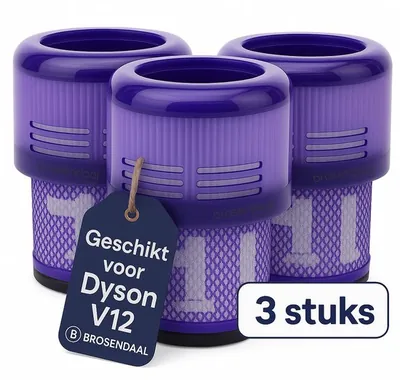 Brosendaal Filter geschikt voor Dyson V12 - Geschikt voor alle V12 modellen - SV20 | SV26 | SV30 | SV46 - Uitwasbaar en Herbruikbaar - 3 stuks
