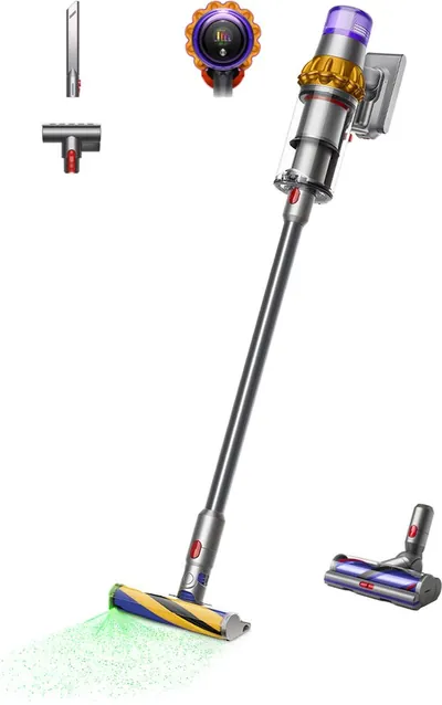 Dyson V15 Detect Absolute - Steelstofzuiger - Nikkel/Geel - 230 Air Watts - Geavanceerde detectie